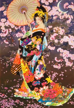 Fleur de cerisier Japonais Asiatique Peinture à l'huile